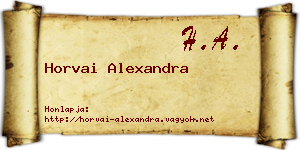 Horvai Alexandra névjegykártya